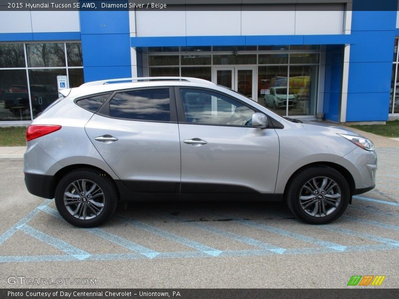 Diamond Silver / Beige 2015 Hyundai Tucson SE AWD