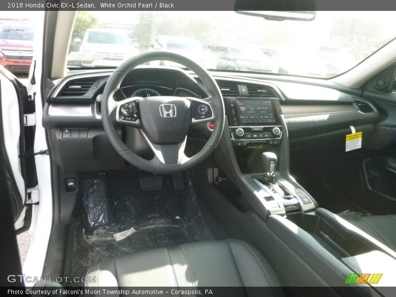 White Orchid Pearl / Black 2018 Honda Civic EX-L Sedan