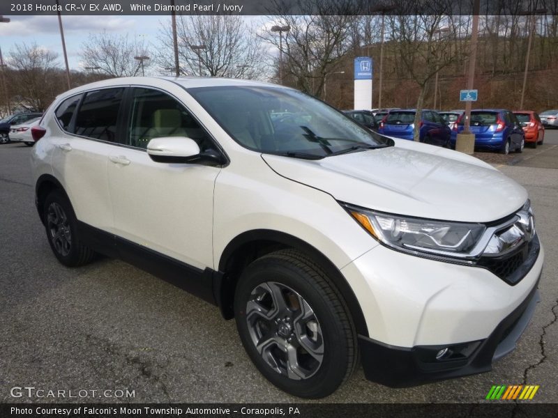White Diamond Pearl / Ivory 2018 Honda CR-V EX AWD