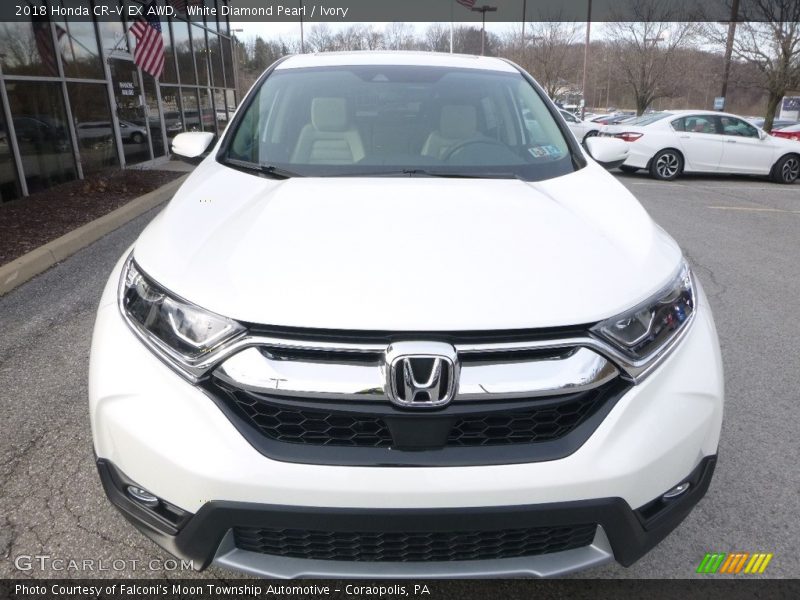 White Diamond Pearl / Ivory 2018 Honda CR-V EX AWD