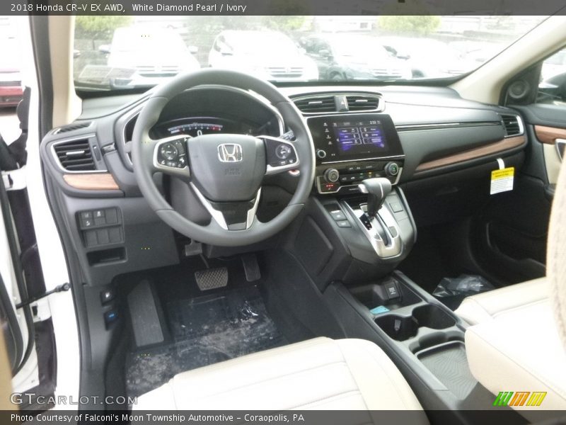 White Diamond Pearl / Ivory 2018 Honda CR-V EX AWD
