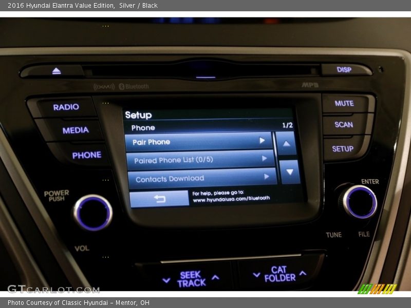 Silver / Black 2016 Hyundai Elantra Value Edition