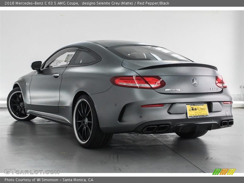 designo Selenite Grey (Matte) / Red Pepper/Black 2018 Mercedes-Benz C 63 S AMG Coupe