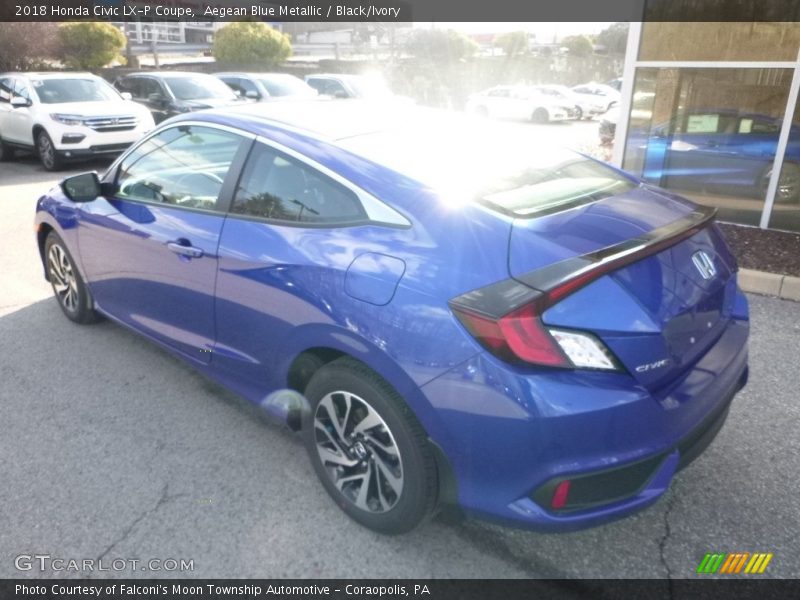 Aegean Blue Metallic / Black/Ivory 2018 Honda Civic LX-P Coupe