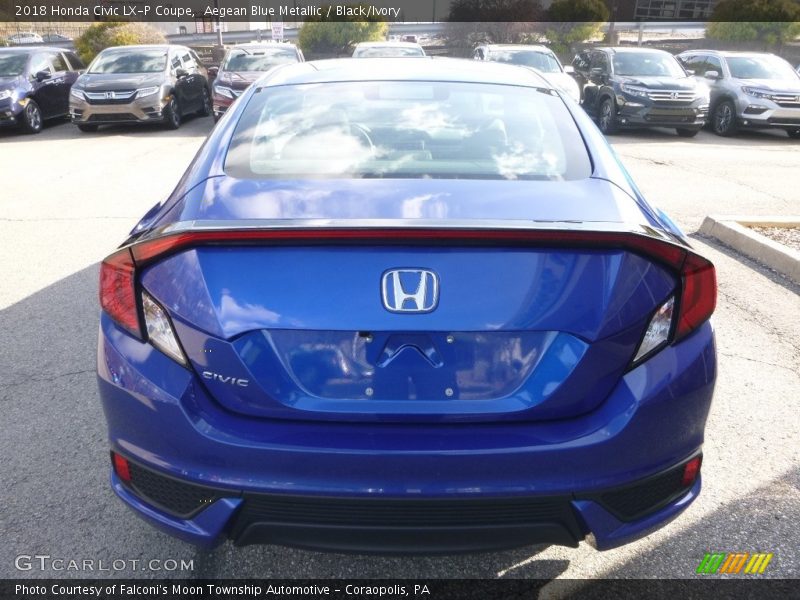 Aegean Blue Metallic / Black/Ivory 2018 Honda Civic LX-P Coupe