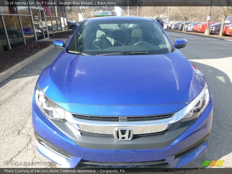 Aegean Blue Metallic / Black/Ivory 2018 Honda Civic LX-P Coupe