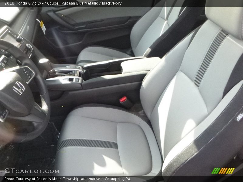 Aegean Blue Metallic / Black/Ivory 2018 Honda Civic LX-P Coupe