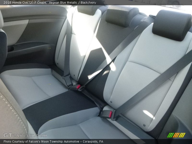Aegean Blue Metallic / Black/Ivory 2018 Honda Civic LX-P Coupe