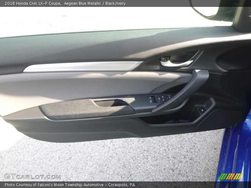 Aegean Blue Metallic / Black/Ivory 2018 Honda Civic LX-P Coupe