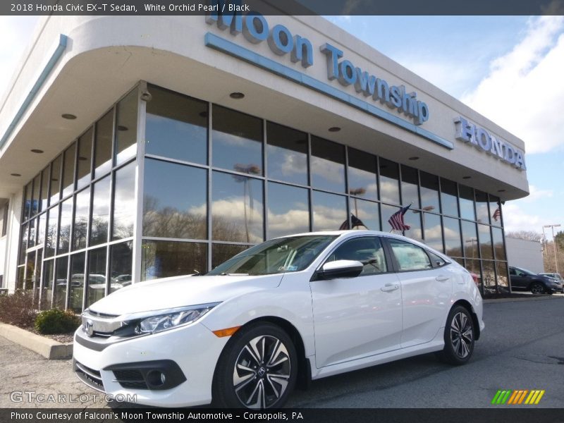 White Orchid Pearl / Black 2018 Honda Civic EX-T Sedan