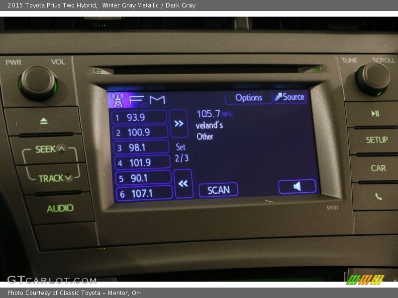 Winter Gray Metallic / Dark Gray 2015 Toyota Prius Two Hybrid
