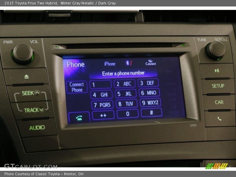 Winter Gray Metallic / Dark Gray 2015 Toyota Prius Two Hybrid