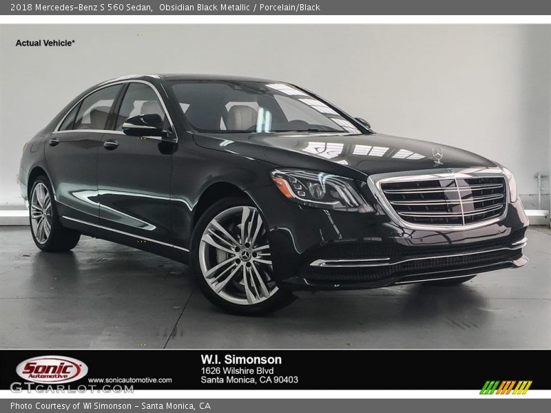 Obsidian Black Metallic / Porcelain/Black 2018 Mercedes-Benz S 560 Sedan
