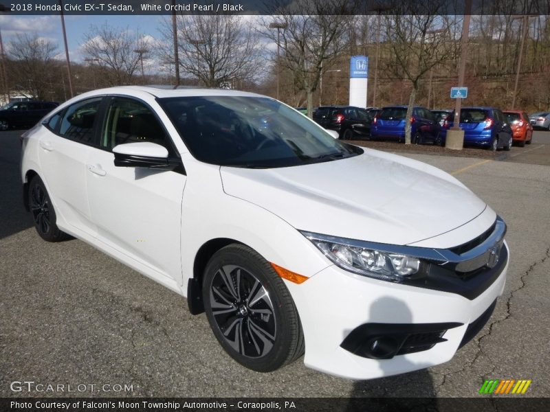 White Orchid Pearl / Black 2018 Honda Civic EX-T Sedan