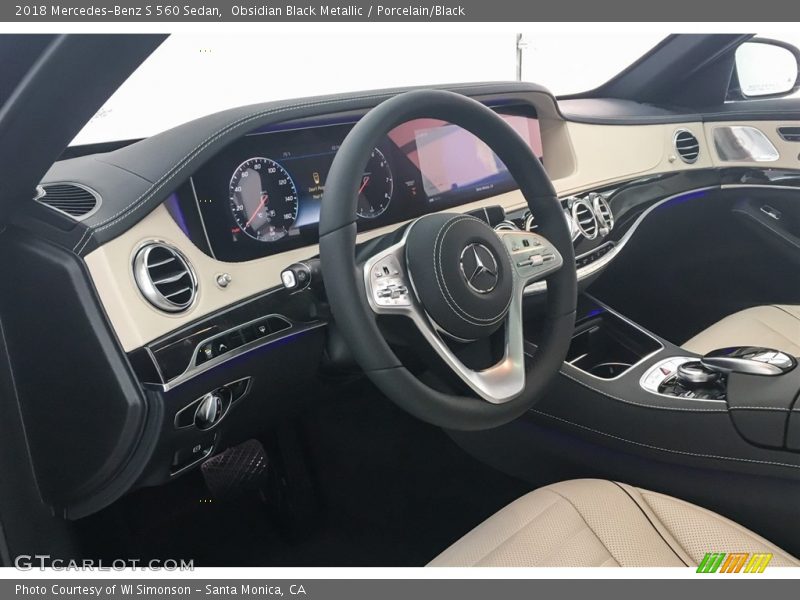 Obsidian Black Metallic / Porcelain/Black 2018 Mercedes-Benz S 560 Sedan