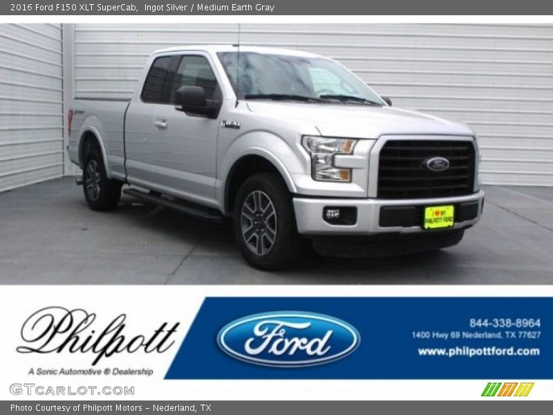 Ingot Silver / Medium Earth Gray 2016 Ford F150 XLT SuperCab