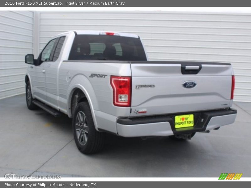 Ingot Silver / Medium Earth Gray 2016 Ford F150 XLT SuperCab
