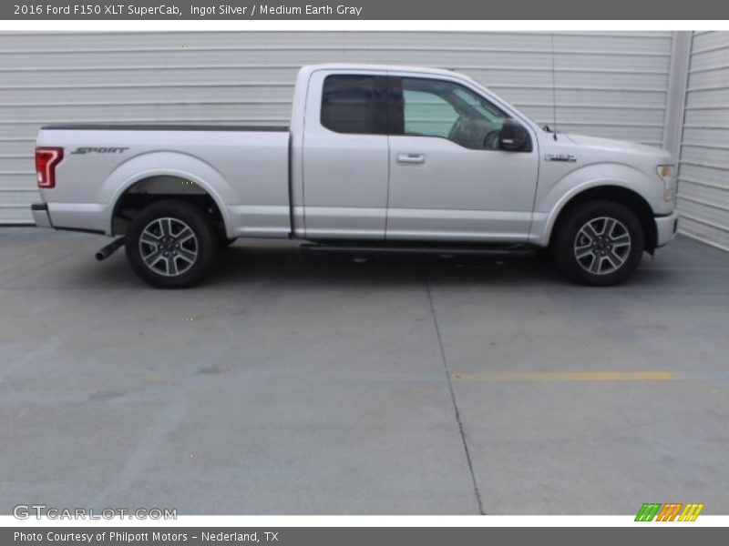 Ingot Silver / Medium Earth Gray 2016 Ford F150 XLT SuperCab