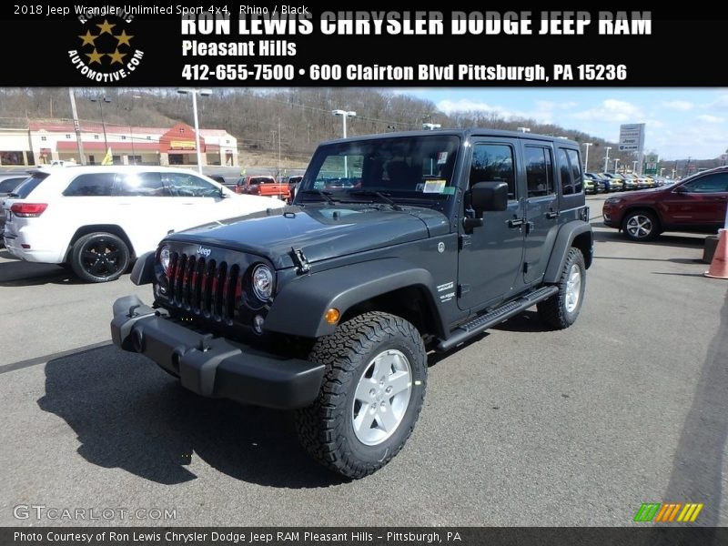 Rhino / Black 2018 Jeep Wrangler Unlimited Sport 4x4