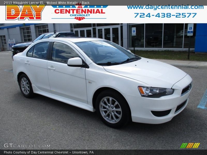 Wicked White Metallic / Black 2013 Mitsubishi Lancer ES
