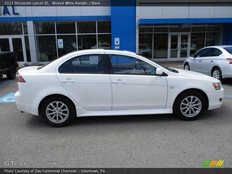 Wicked White Metallic / Black 2013 Mitsubishi Lancer ES
