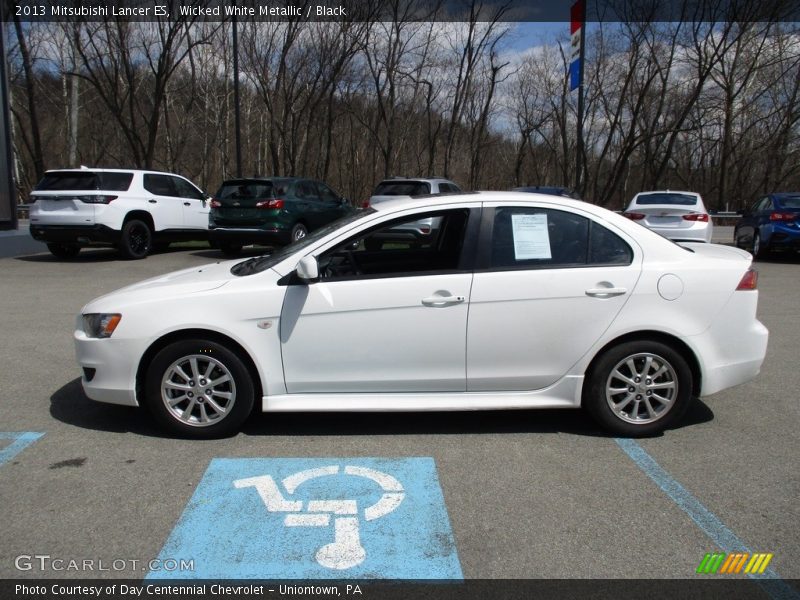 Wicked White Metallic / Black 2013 Mitsubishi Lancer ES