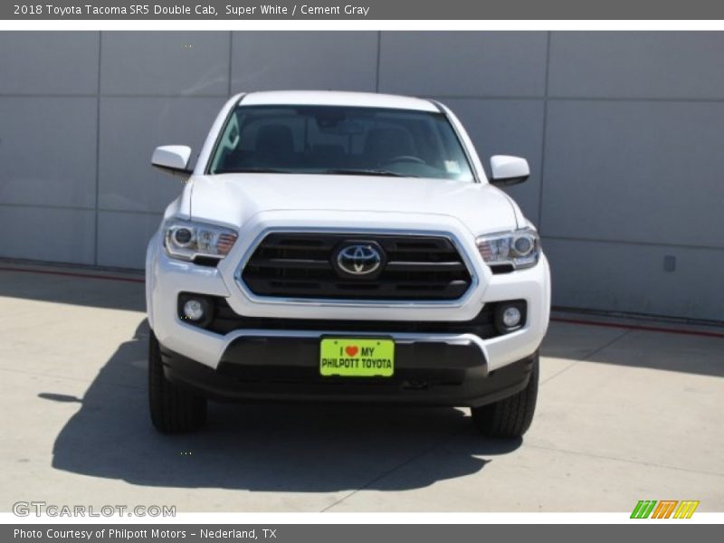 Super White / Cement Gray 2018 Toyota Tacoma SR5 Double Cab