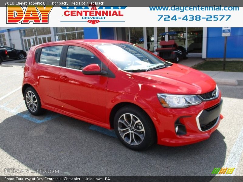 Red Hot / Jet Black 2018 Chevrolet Sonic LT Hatchback