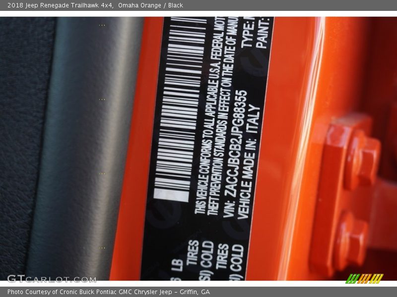 Omaha Orange / Black 2018 Jeep Renegade Trailhawk 4x4