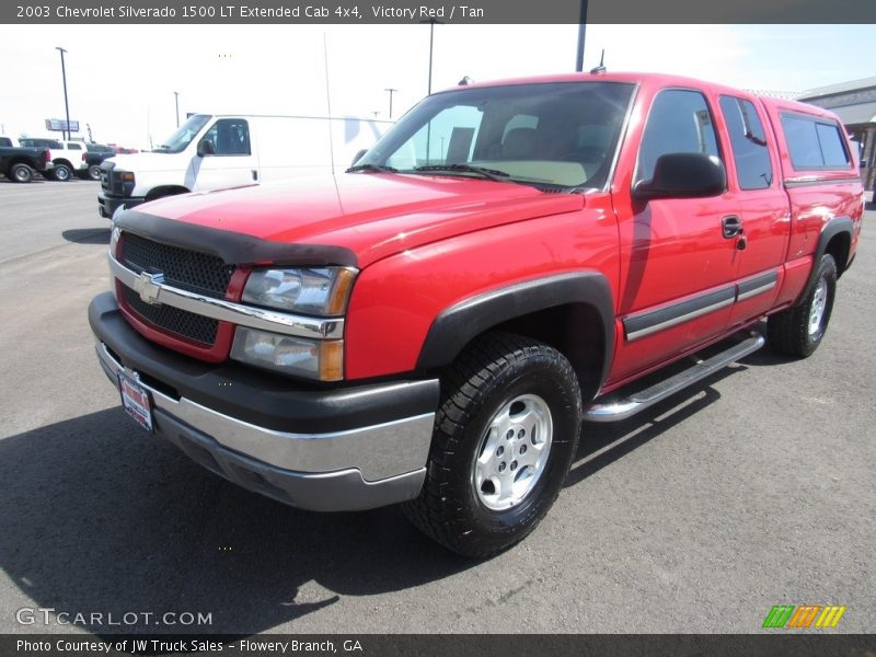 Victory Red / Tan 2003 Chevrolet Silverado 1500 LT Extended Cab 4x4