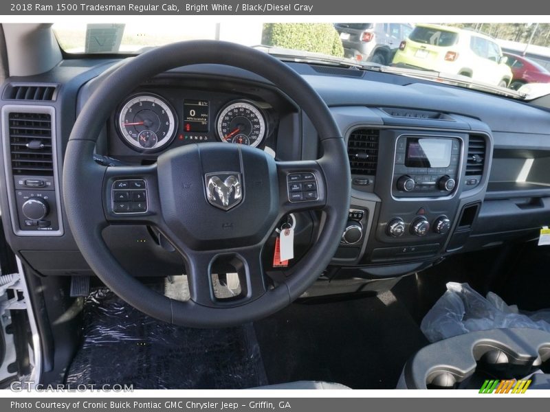 Bright White / Black/Diesel Gray 2018 Ram 1500 Tradesman Regular Cab