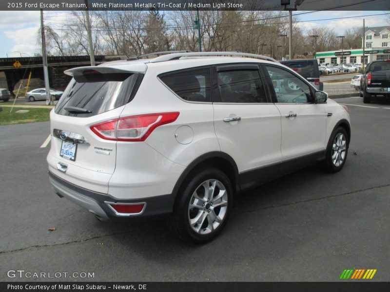 White Platinum Metallic Tri-Coat / Medium Light Stone 2015 Ford Escape Titanium