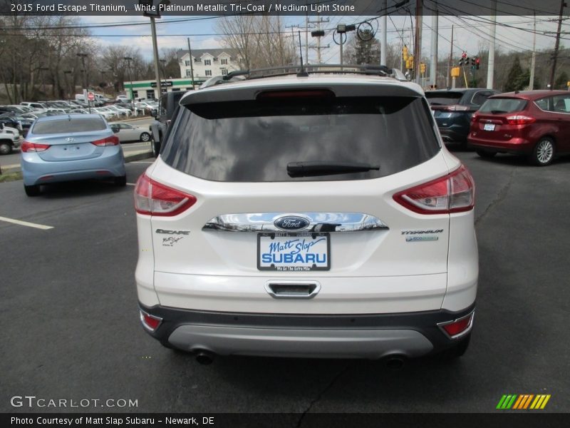 White Platinum Metallic Tri-Coat / Medium Light Stone 2015 Ford Escape Titanium