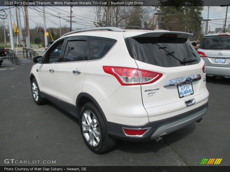 White Platinum Metallic Tri-Coat / Medium Light Stone 2015 Ford Escape Titanium