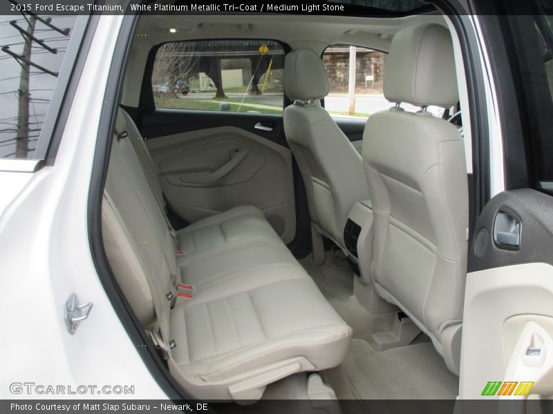 White Platinum Metallic Tri-Coat / Medium Light Stone 2015 Ford Escape Titanium