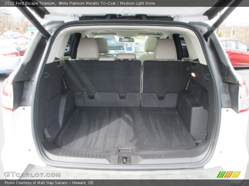 White Platinum Metallic Tri-Coat / Medium Light Stone 2015 Ford Escape Titanium