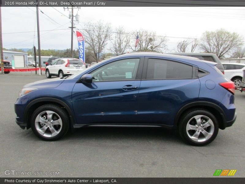 Deep Ocean Pearl / Gray 2016 Honda HR-V EX-L Navi