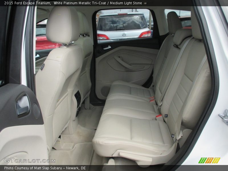 White Platinum Metallic Tri-Coat / Medium Light Stone 2015 Ford Escape Titanium