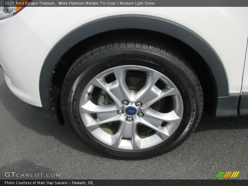 White Platinum Metallic Tri-Coat / Medium Light Stone 2015 Ford Escape Titanium