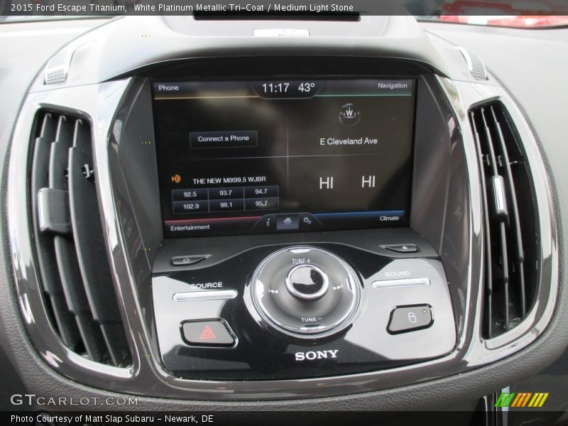 White Platinum Metallic Tri-Coat / Medium Light Stone 2015 Ford Escape Titanium
