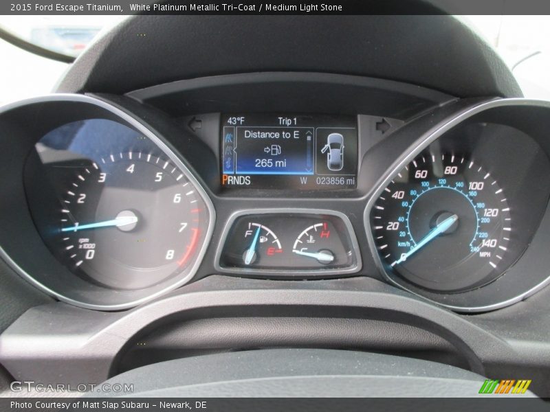 White Platinum Metallic Tri-Coat / Medium Light Stone 2015 Ford Escape Titanium