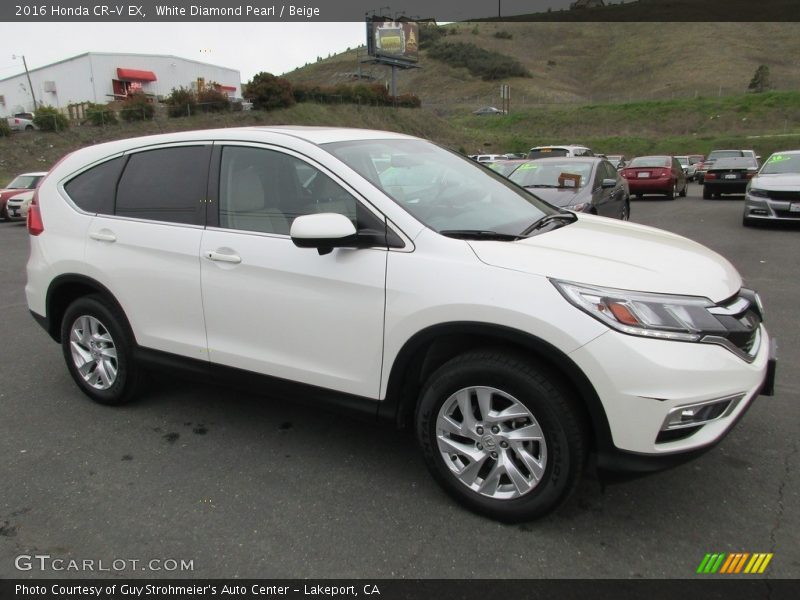White Diamond Pearl / Beige 2016 Honda CR-V EX