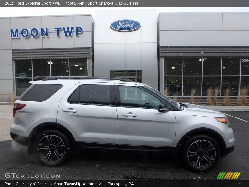 Ingot Silver / Sport Charcoal Black/Sienna 2015 Ford Explorer Sport 4WD