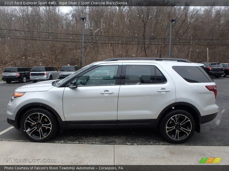 Ingot Silver / Sport Charcoal Black/Sienna 2015 Ford Explorer Sport 4WD