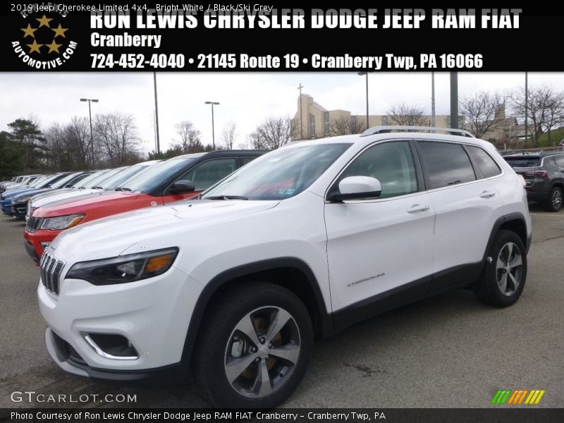 Bright White / Black/Ski Grey 2019 Jeep Cherokee Limited 4x4