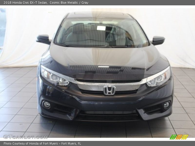 Cosmic Blue Metallic / Gray 2018 Honda Civic EX-T Sedan