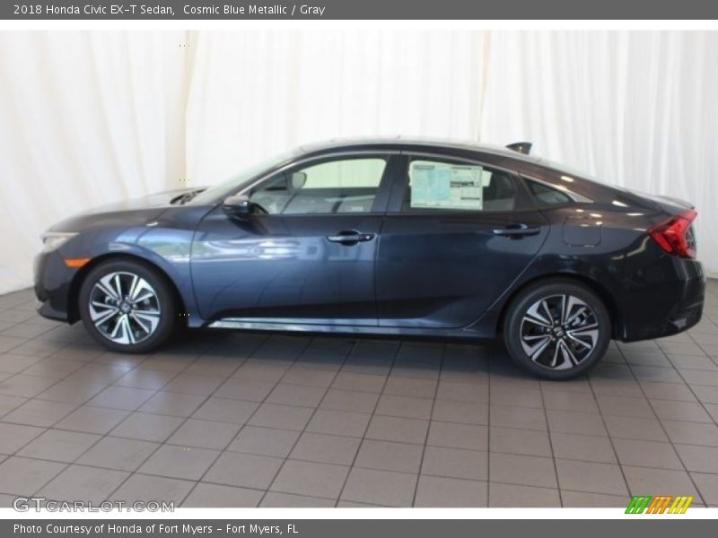 Cosmic Blue Metallic / Gray 2018 Honda Civic EX-T Sedan