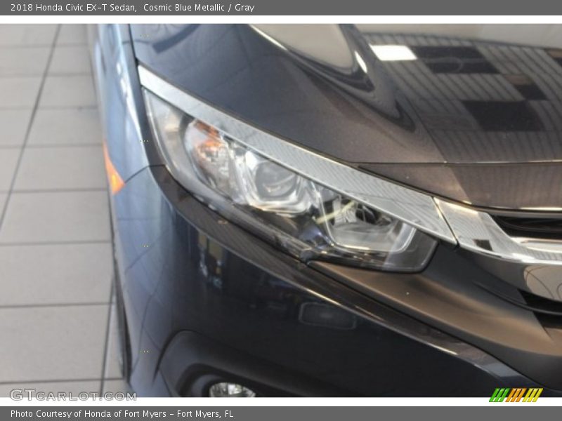 Cosmic Blue Metallic / Gray 2018 Honda Civic EX-T Sedan