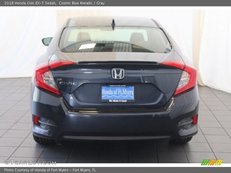 Cosmic Blue Metallic / Gray 2018 Honda Civic EX-T Sedan