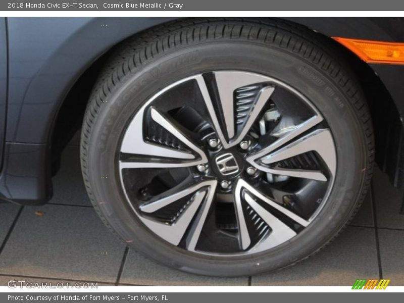 Cosmic Blue Metallic / Gray 2018 Honda Civic EX-T Sedan
